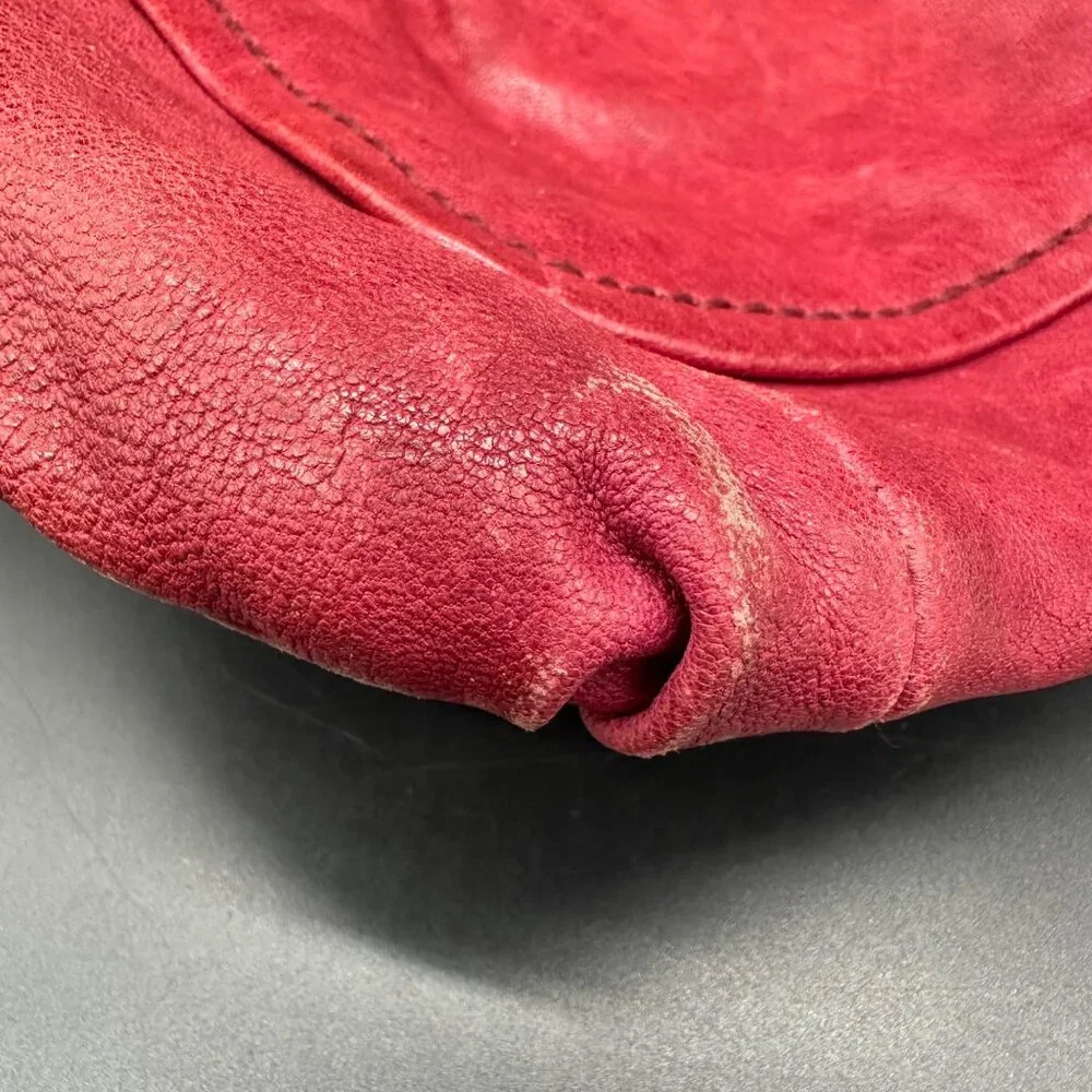 Fossil Red Leather Crossbody Purse 1954 Adjustable Strap Brass Accents READ - Picture 13 of 15